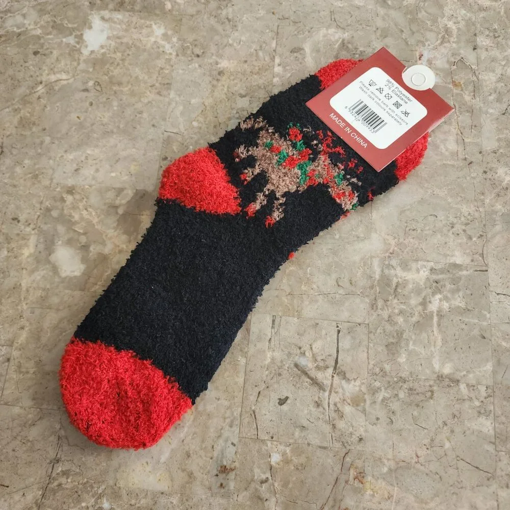 Women's Colorful Christmas Fluffy Socks (2pk)